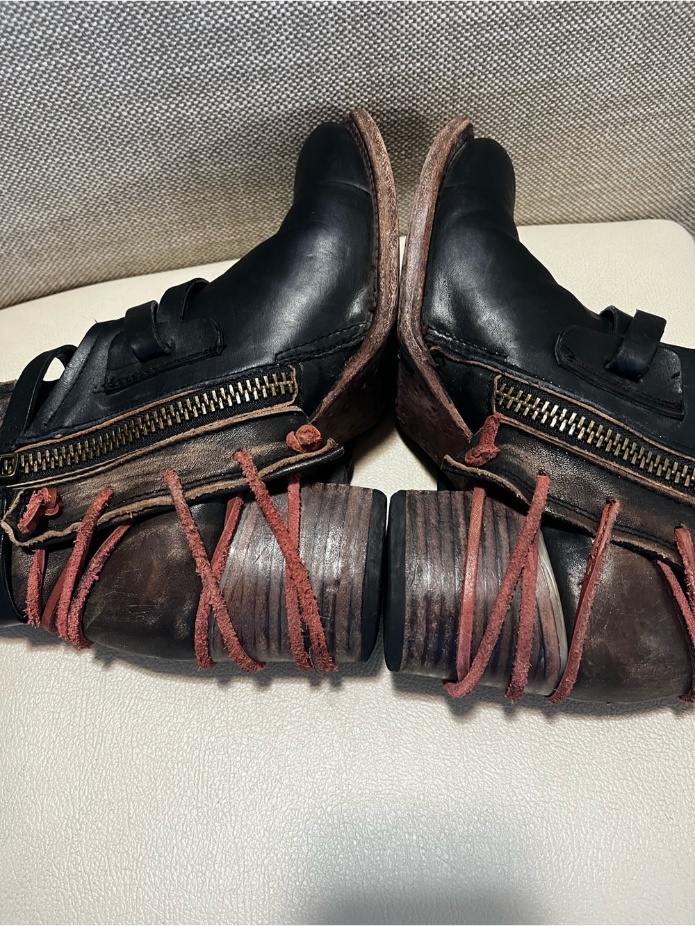 Freebird By Steven Crue Black Leather Distressed Buckle Ankle Boots Size 9 - Picture 8 of 10